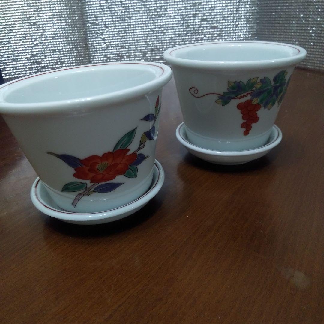 Amazon.co.jp: 有田焼 長吉窯 植木鉢 2個セット : DIY・工具・ガーデン